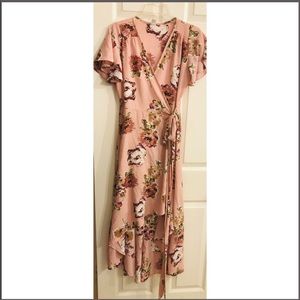 Pink summer floral dress